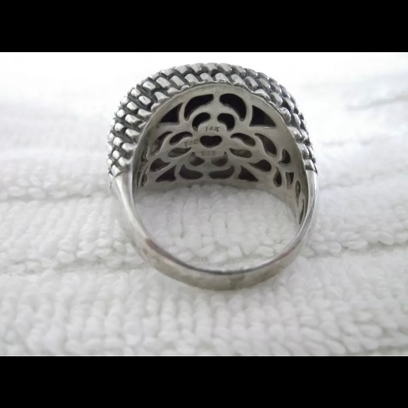 Town & Country 925 & 14K Cabochon Black Onyx Ring - Picture 4 of 5